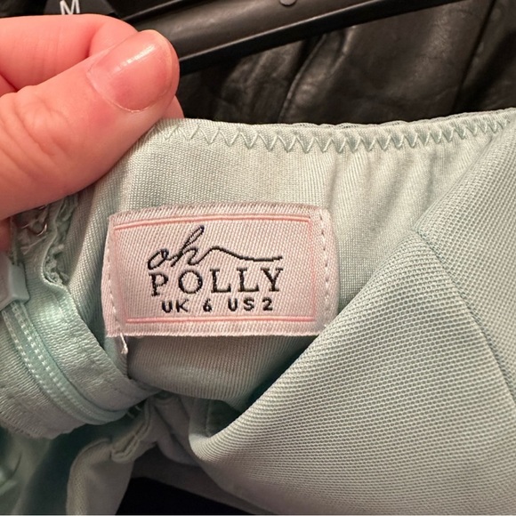 EUC—- OH POLLY TEAL CHAMBERY UNDERWIRE BARDOT MINI DRESS - US Size 2 SKU:114 - Picture 16 of 16